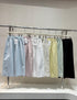WANWAN Plain Wide Leg Cotton Trousers
